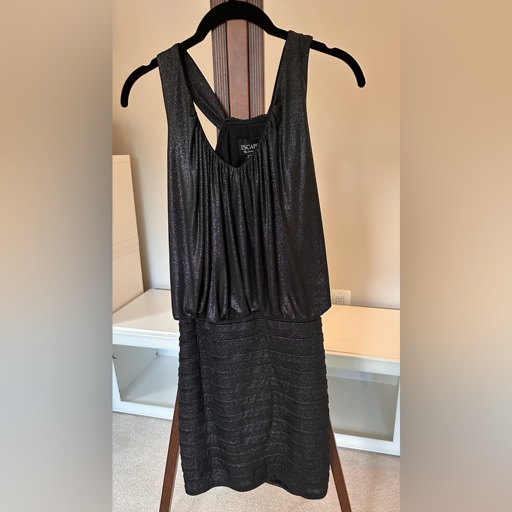 Gunmetal Mini Dress, size 6, Xcape by Joanna Chen‎